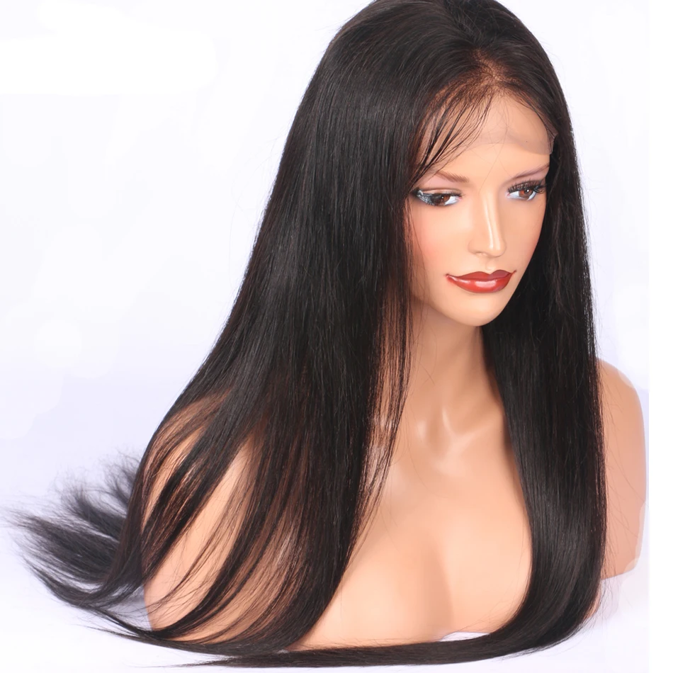 Шелковистые прямые 13x6 парик на кружеве человеческие волосы цельные отбеленные узлы на кружеве al парики предварительно выщипанные бразильские волосы remy xcsunny