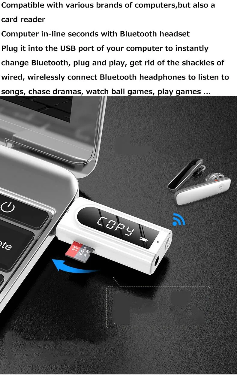 Bluetooth 5,0 приемник USB автомобильный FM MP3 Воспроизведение AUX адаптер для наушников колонки стерео музыка беспроводной Bluetooth аудио приемник