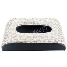 Кожаный чехол для салфеток с блестящими кристаллами в виде леопарда, роскошный модный чехол для полотенец, бумажный чехол для автомобиля