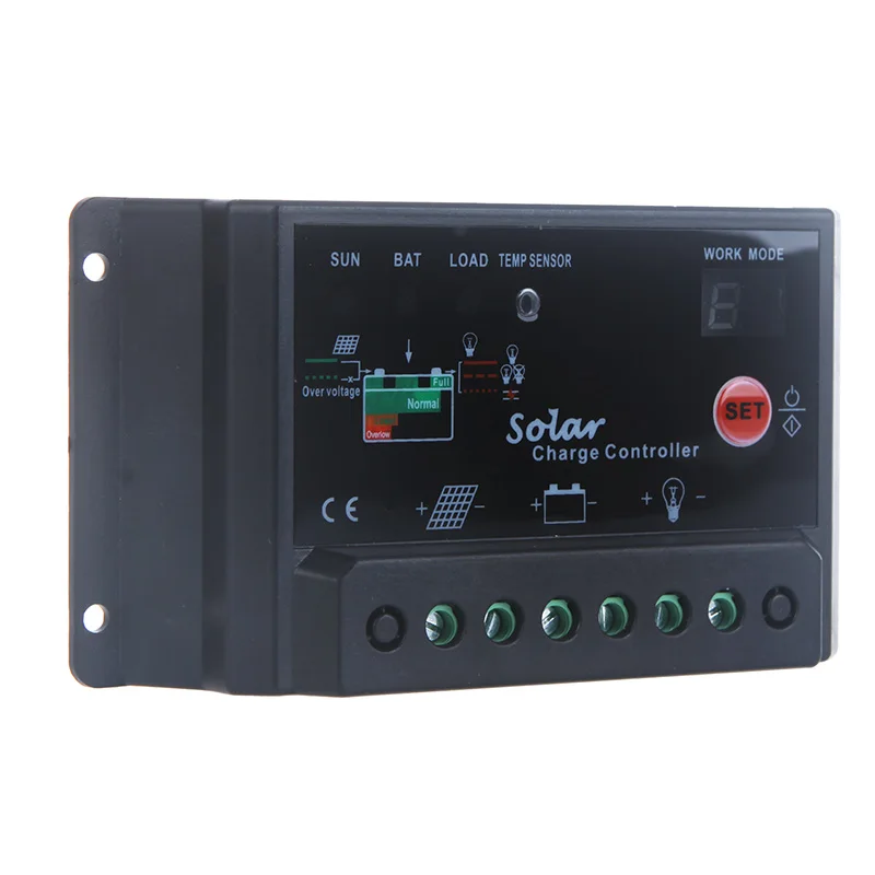 

Hot 30A 12/24V controlador de carga painel Solar Panel Controller Regulator Battery Charge Light&Timer Control PWM Regulador Sol