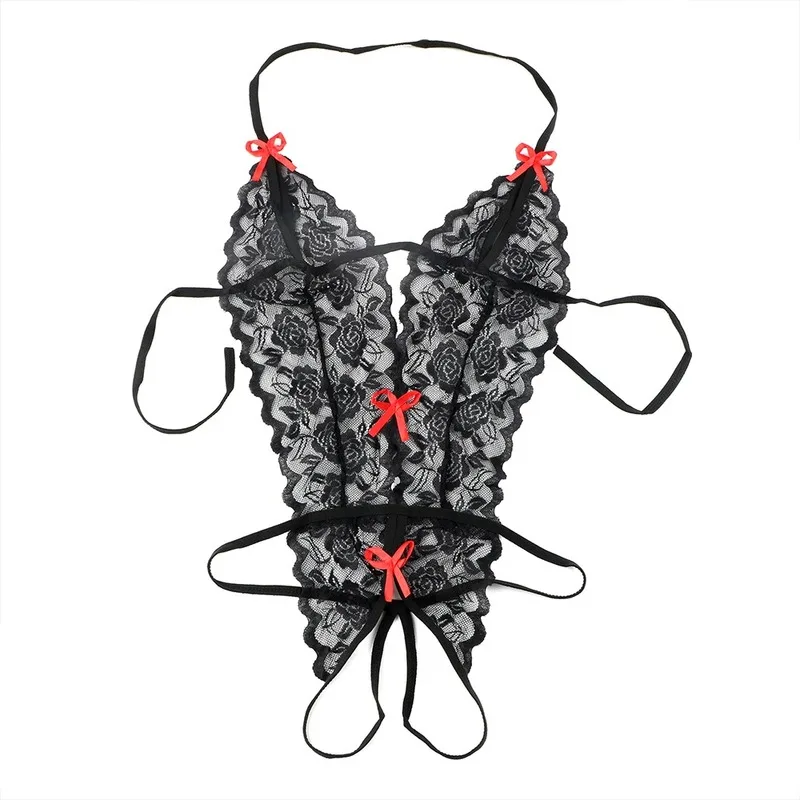 

Sexy Lingerie see through Sexy hot teddy Costumes Erotic Underwear open crotch bodysuit Sexy Lace Lingerie teddies for women