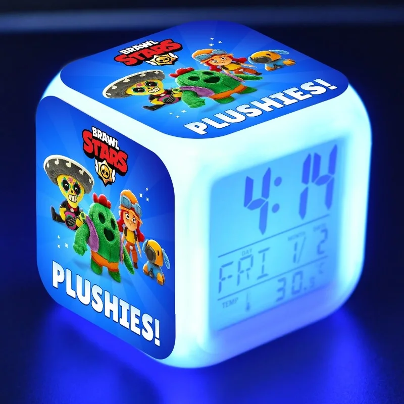 

2019 Hot Game Brawl Stars Action Figures Toys Colorful Flash Digital Alarm Clock LED Light Desktop Decoration Kids Toys