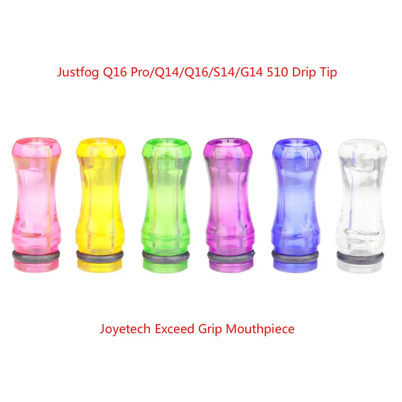 10 шт. Красочные PC Justfog Q16 Pro/Q14/Q16/S14/G14 510 капельный наконечник Joyetech Exceed Grip мундштук