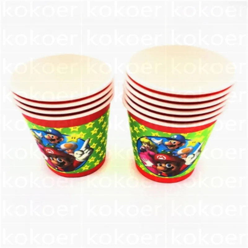 cup 10pcs Mario Bros складные pinata Mario Bros вечерние украшения для игры Забавные товары для дня рождения Супер Марио пината - Цвет: cup 10pcs