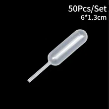 50Pcs/Set 4ML Plastic Dropper Cake Room Baking Special Flat Round Heart Shaped PET Straw Syringe Pipette Educational Equipment