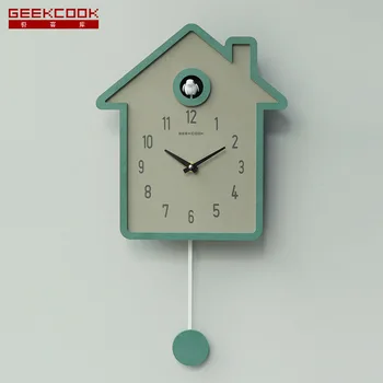 

Wood Cuckoo Wall Clock Digital Modern Design Living Room Creative Wall Clocks Pendulum Reloj De Pared Home Decoration BZ50WC