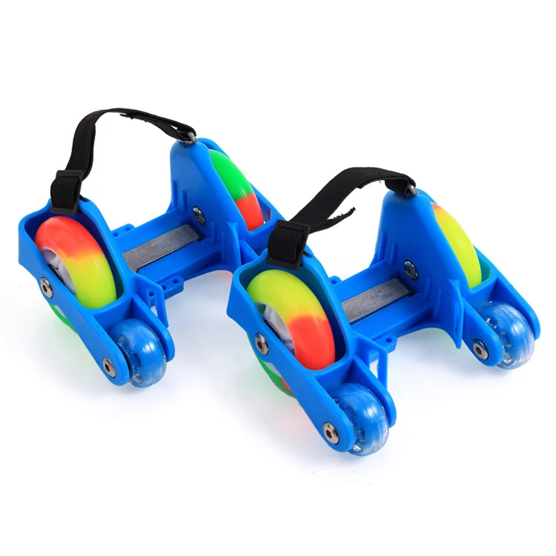 

1 Pair Children Roller Shoes Skates 4 Fire Wheels Small Motor Flash Shoes Roller Adjustable Portable For Kids Boy and Girl