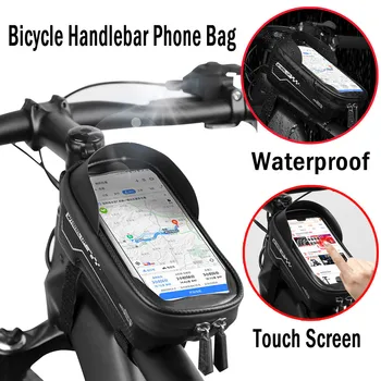 

Rhinowalk Waterproof Below 6.5Inch Phone Holder Hard Shell Bike Bag Shockproof Bike Top Tube Bag Handlebar Bag Bicycle Accessory