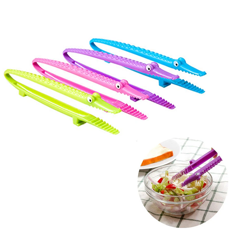 

BAYCHEER Hangable Crocodile Food Clip Reusable Multi-function PP Cooking Baking BBQ Salad Tongs Food Tweezer Kitchen Accessories