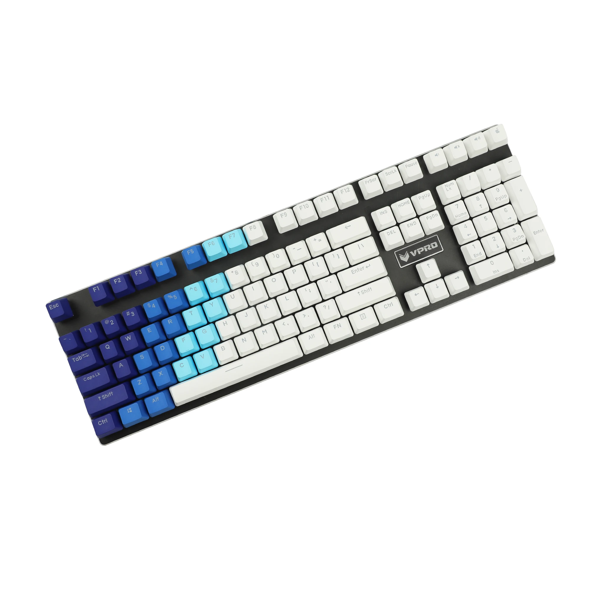 Ymdk-azul e Branco Duplo Tiro Backlit Keycaps 108 122 Pbt Oem Perfil Keycap para Switches mx Teclado Mecânico - Imagem 3