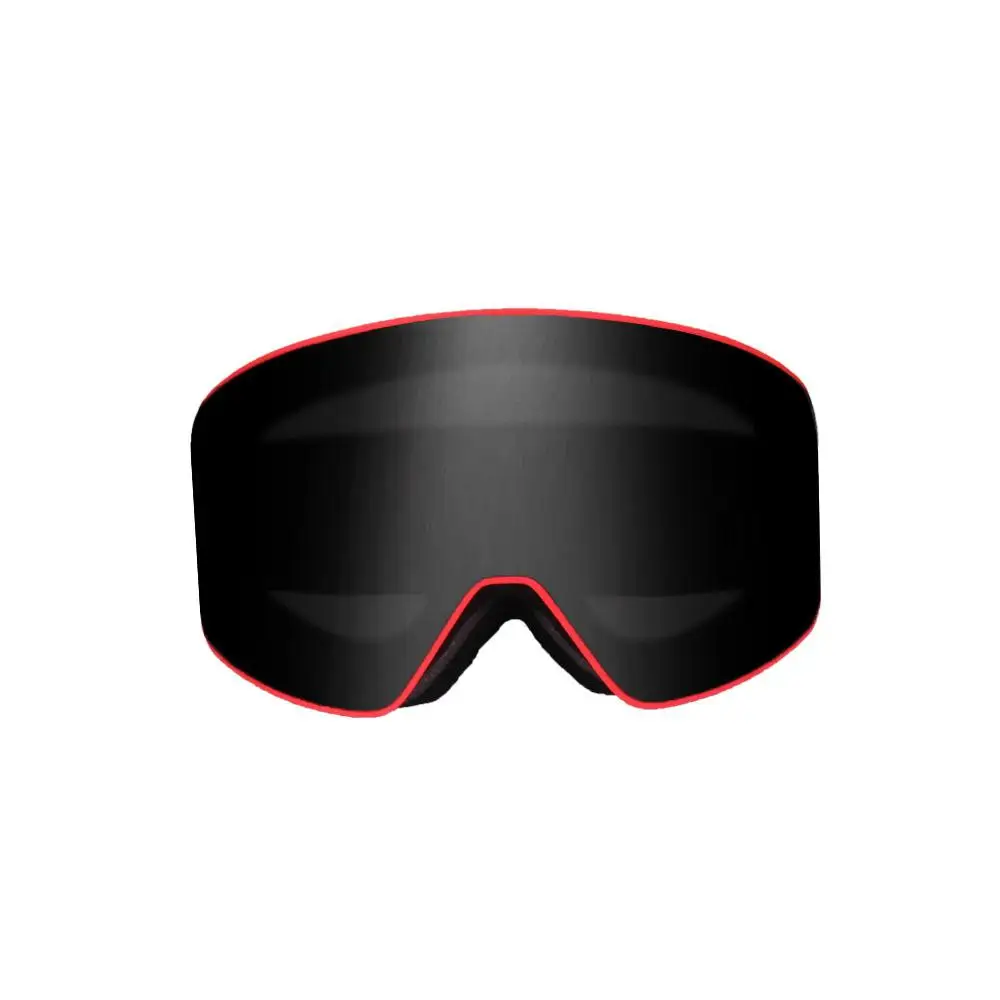 Взрослые лыжные очки для сноуборда для женщин и мужчин, лыжные очки, маска для защиты от снега, двойные противотуманные цилиндрические очки - Цвет: Red frame