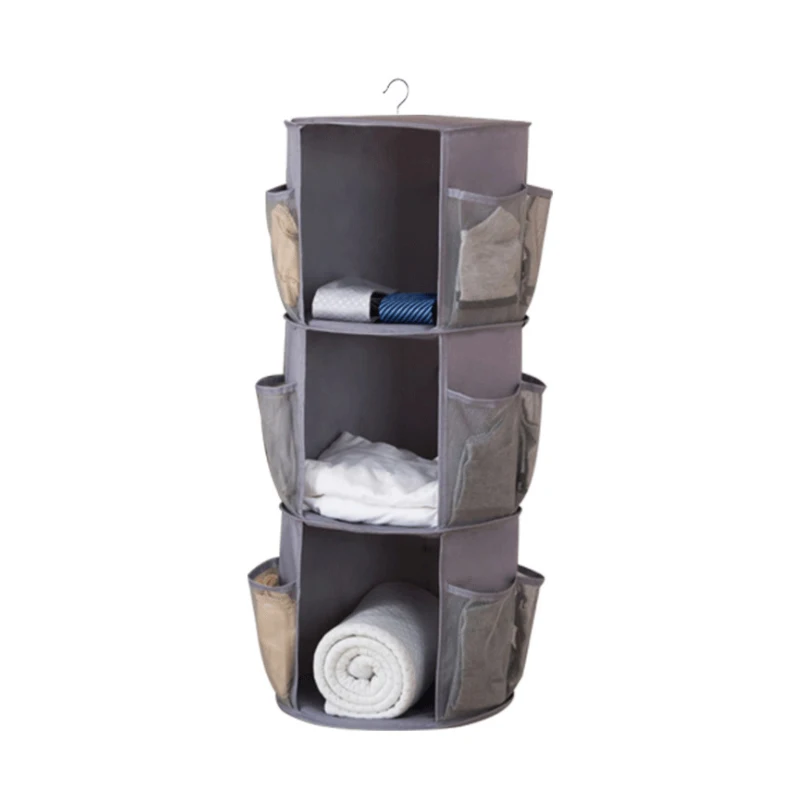 Rotatable Clothes Storage Bag Wardrobe Socks Underwear Clothes Organizer Box Home High capacity Sundries Finishing Hanging Bag