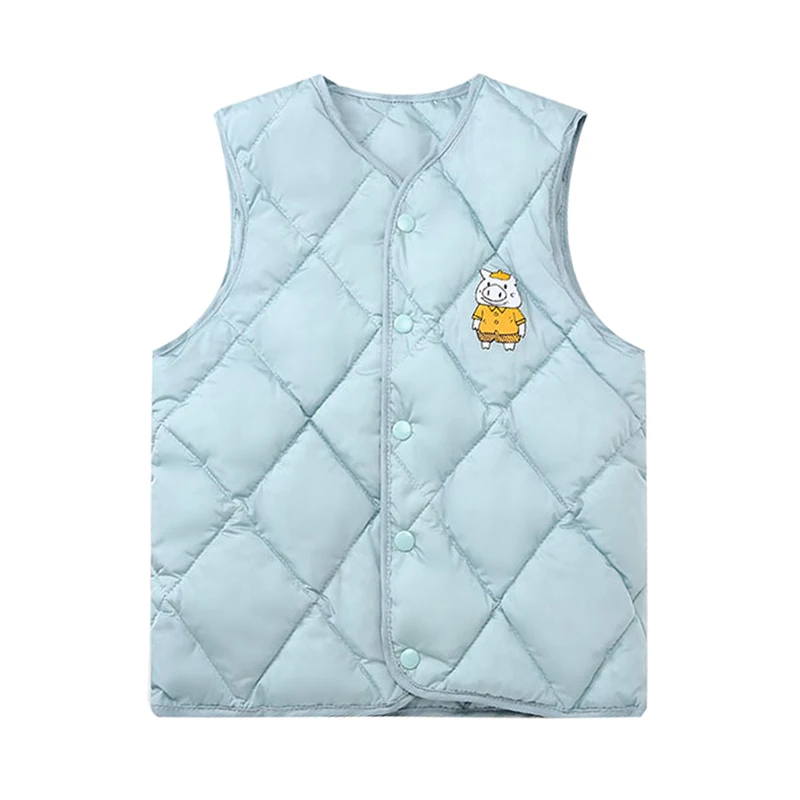 

2019 Autumn Winter Kids Warm Vest Children's Down Cotton Boy Girl Sleeveless Solid Waistcoat Toddler Prevent Cold Clothes