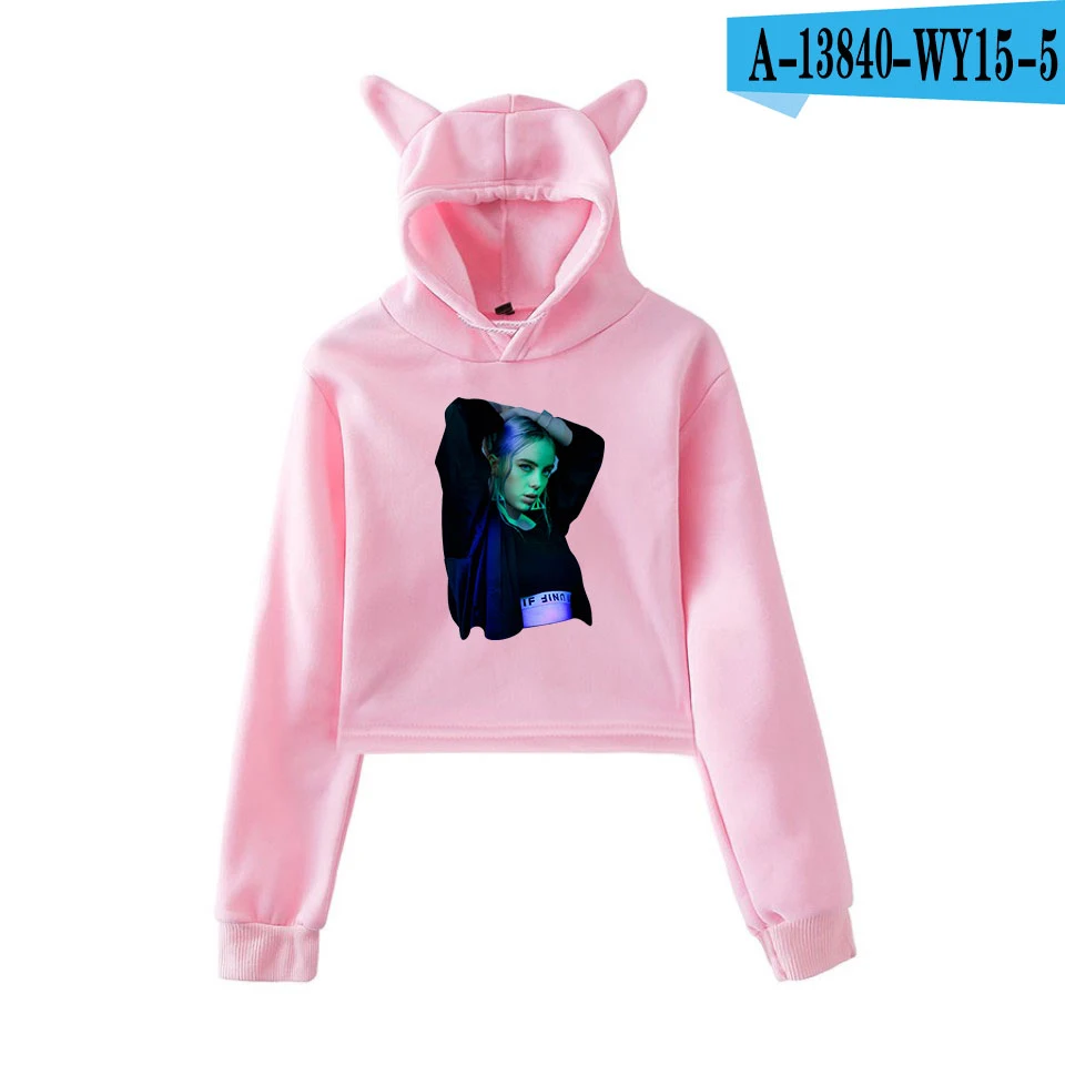 13 Осень Billie Eilish толстовки для женщин Harajuku толстовки в стиле KPOP Розовая Одежда для девочек-подростков Женский Уличная пуловер с капюшоном - Цвет: 13