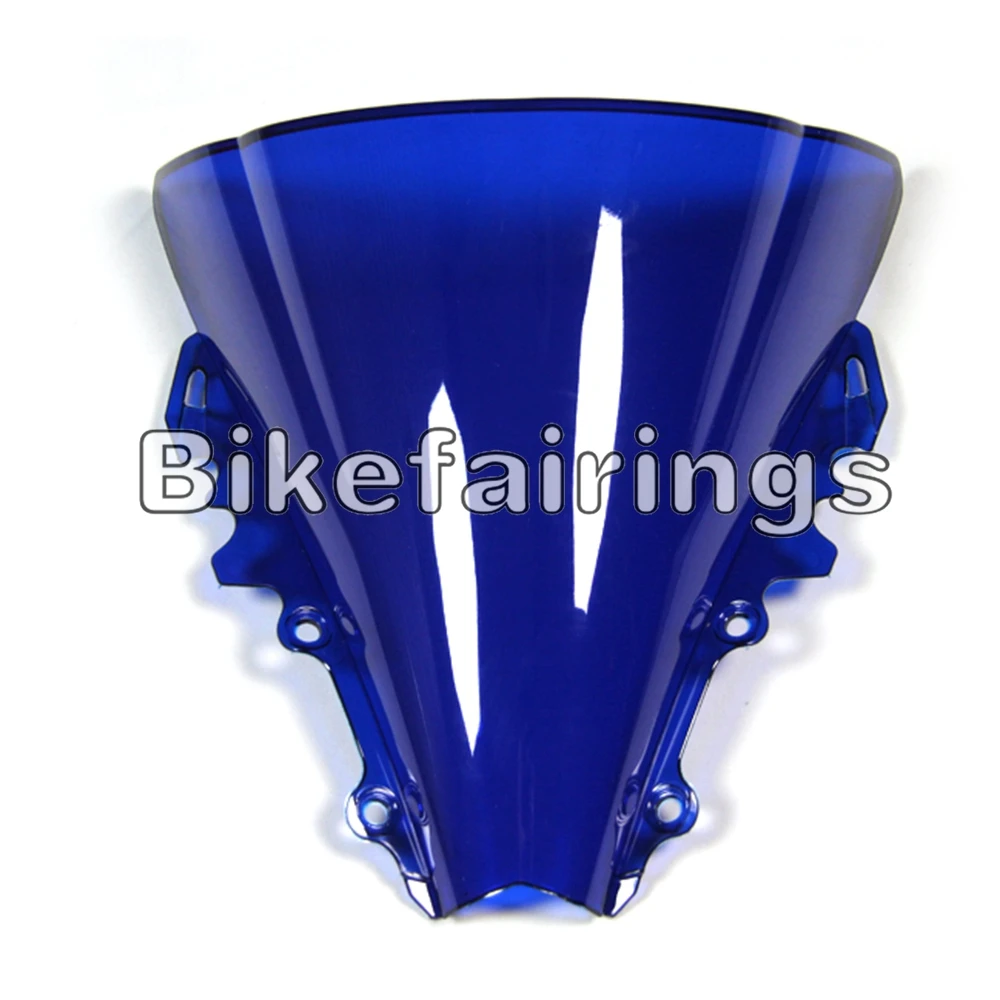 Мотоциклы ветровое стекло ABS лобовое стекло для Yamaha YZF-600 R6 2006 2007 06 07 R6 черный прозрачный синий ветровое стекло - Color: Blue