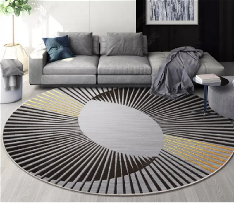 Nordic Geometric Round Carpets For Living Room Rug Big Size Decoration Office Hotel Home Carpet INS Popular Bedroom Floor Mat