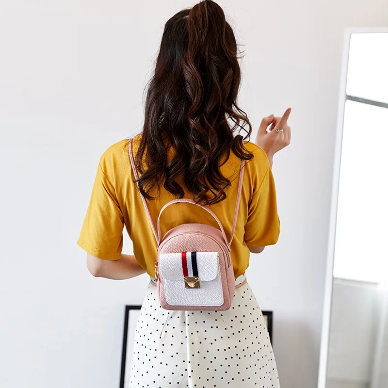 

Korean-style 2019 New Style Package Cover Type Lock Bag Change Backpack Mobile Phone Bag