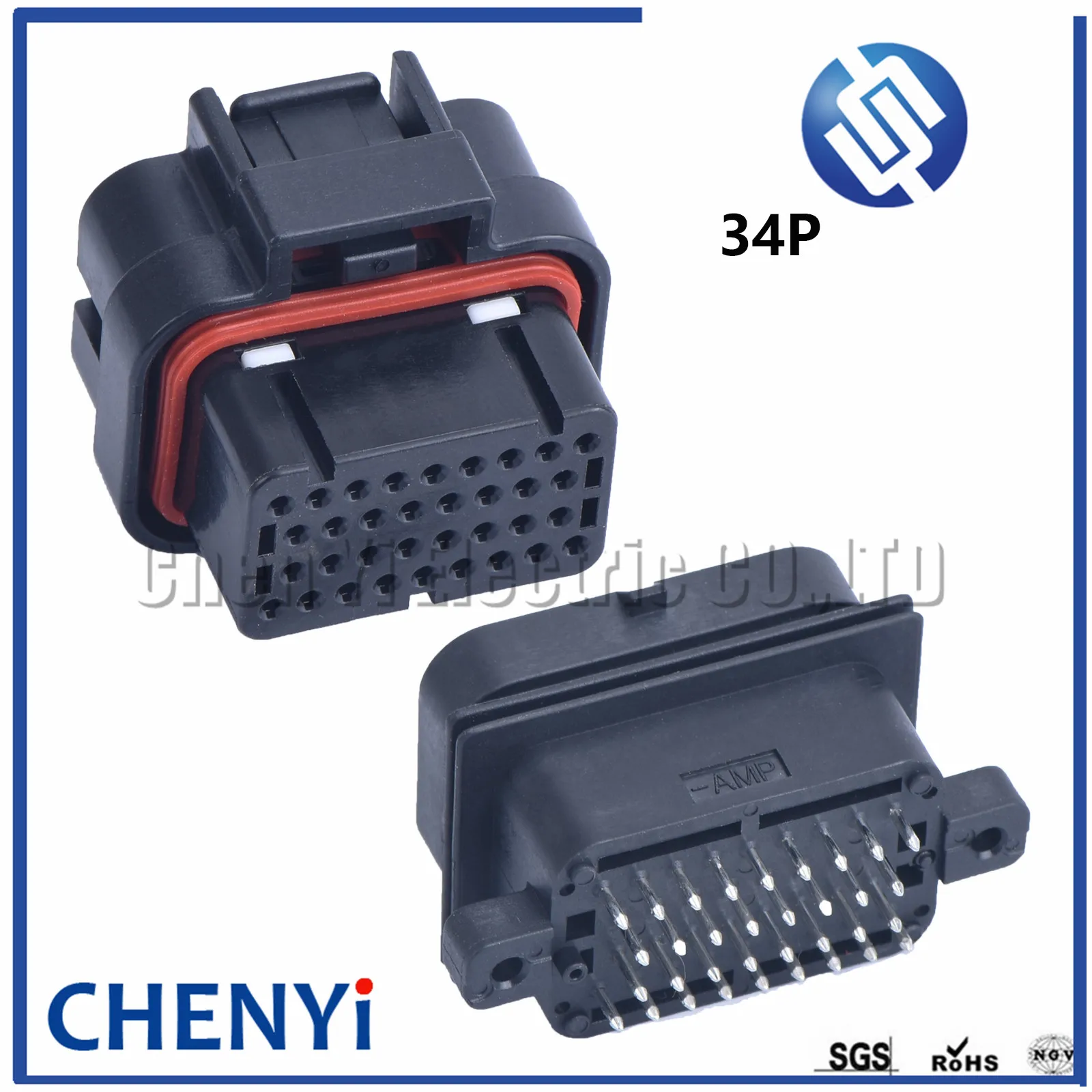 1set 4-1437290-0 2-6447232-3 TE AMP SUPERSEAL 34 Pin electrical female male Straight PCB Socket Wire-to-Board connector ECU plug |