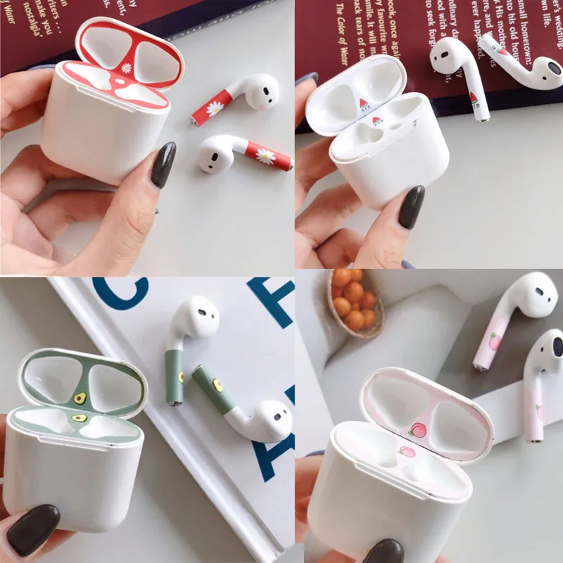 Защитный чехол с авокадо, наклейка s для Airpods, чехол, защита от пыли, наклейка, внутренняя крышка, наклейка s, пленка для Apple Air Pods 1/2