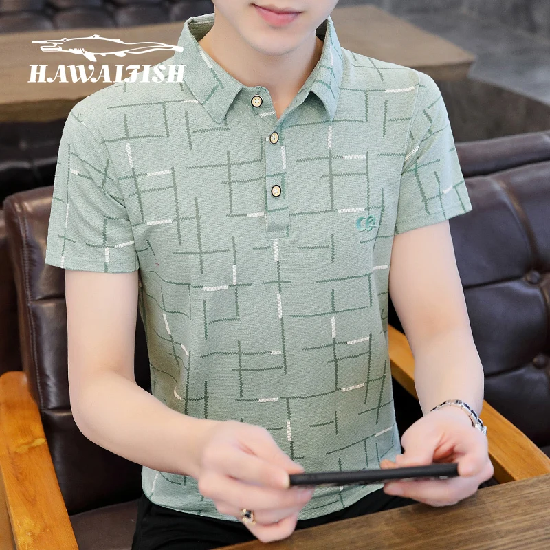 

Shirt polo men Ice silk short-sleeved t-shirt summer trend lapel compassionate men's casual POLO shirt men's half-sleeved shirt