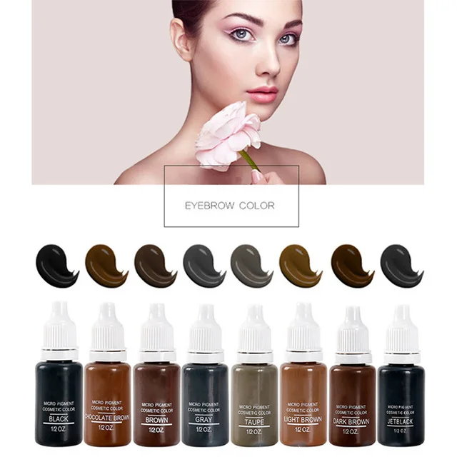 

8 Pcs Microblading Permanent Makeup Pigment Colorfastness Professional Eyebrow Micro Tattoo Ink Set Permanent Eyebrow Pigments