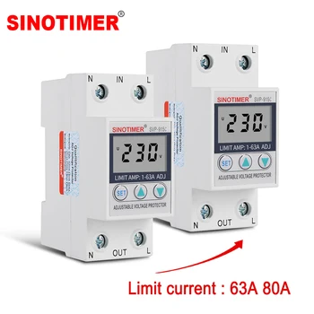 

Single Phase Two Wire LCD Digital Display 230V Adjustable Voltage Surge Protector Relay with Limit Current Protection