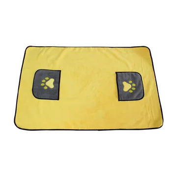 

Home Embroidered Pockets Practical Pet Bath Towel Extra Absorbent Qiuck Dry Grooming Universal Cleaning Dogs Cats Micro Fiber