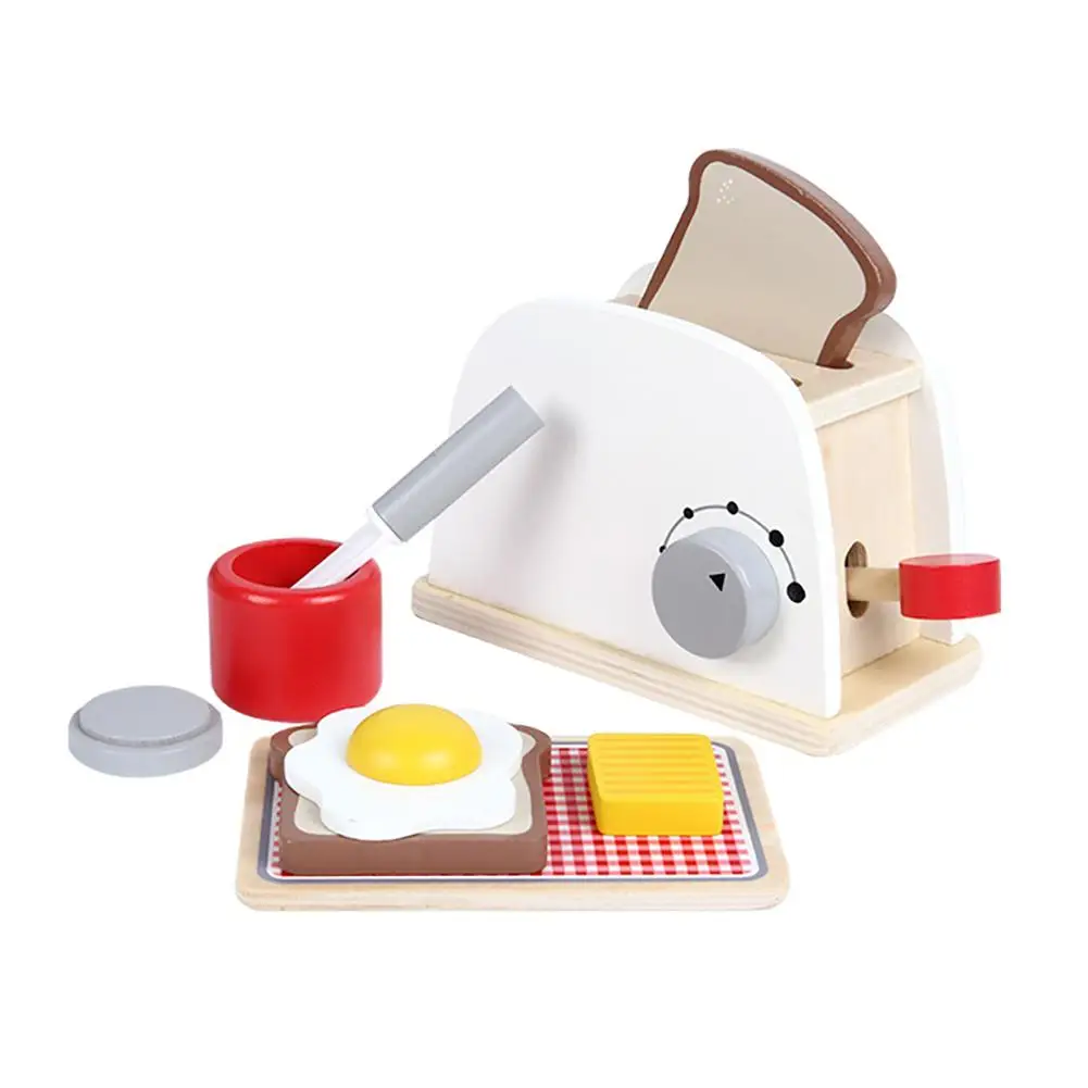 

Pretend Play Kitchen Wood Simulation Toasters Bread Maker Children Game Toy