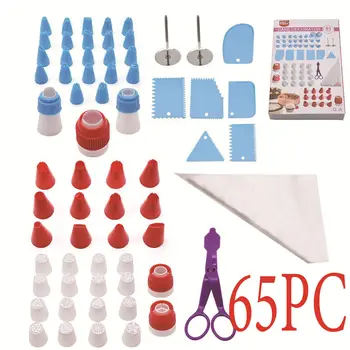 

Baking Tool 65 Pieces Decorating Nozzle Cake Baking Suit Multi-functional Baking Utensils Set