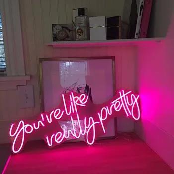 Custom Neon Sign Logo U Zijn Als Echt Mooie Waterdichte Led Visuele Bar Wandlamp Up Teken Neon Decor Neonlamp voor Kamer