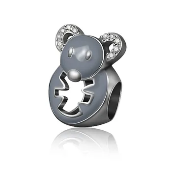 

NEW 100% 925 Sterling Silver Charm 1:1 Original Authentic Classic Mouse Of The Zodiac Retro Elegant Women DIY Bead Jewelry Gift