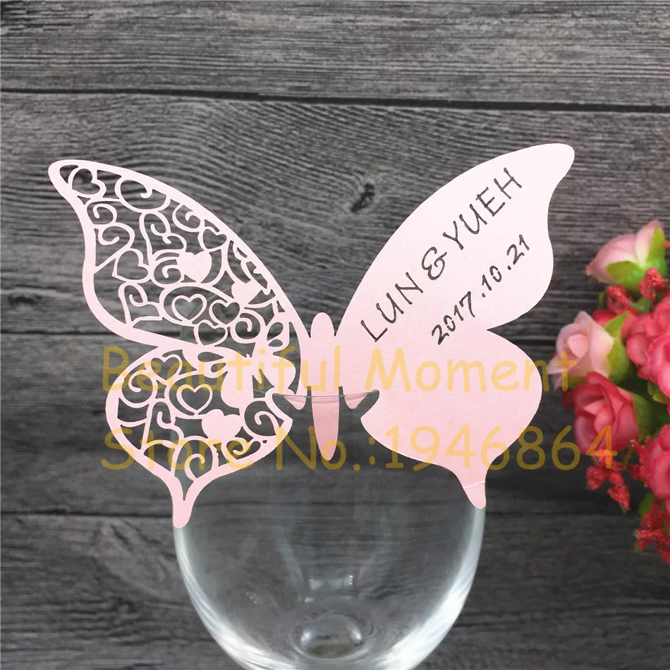 60X свадебные открытки Свадебный столик винный бокал лазерная вырезка подарки в