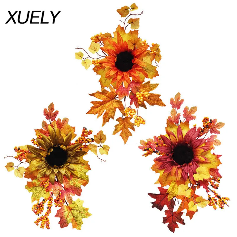 

Artificial Autumn Leaves Maple Wall Hanging Decoration Pumpkin Pendant Garlands Harvest Festival Party Halloween Thanksgiving