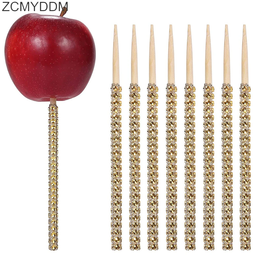ZCMYDDM 1-12 шт. блестящие Конфеты Яблоко бамбуковые палочки для чайвечерние
