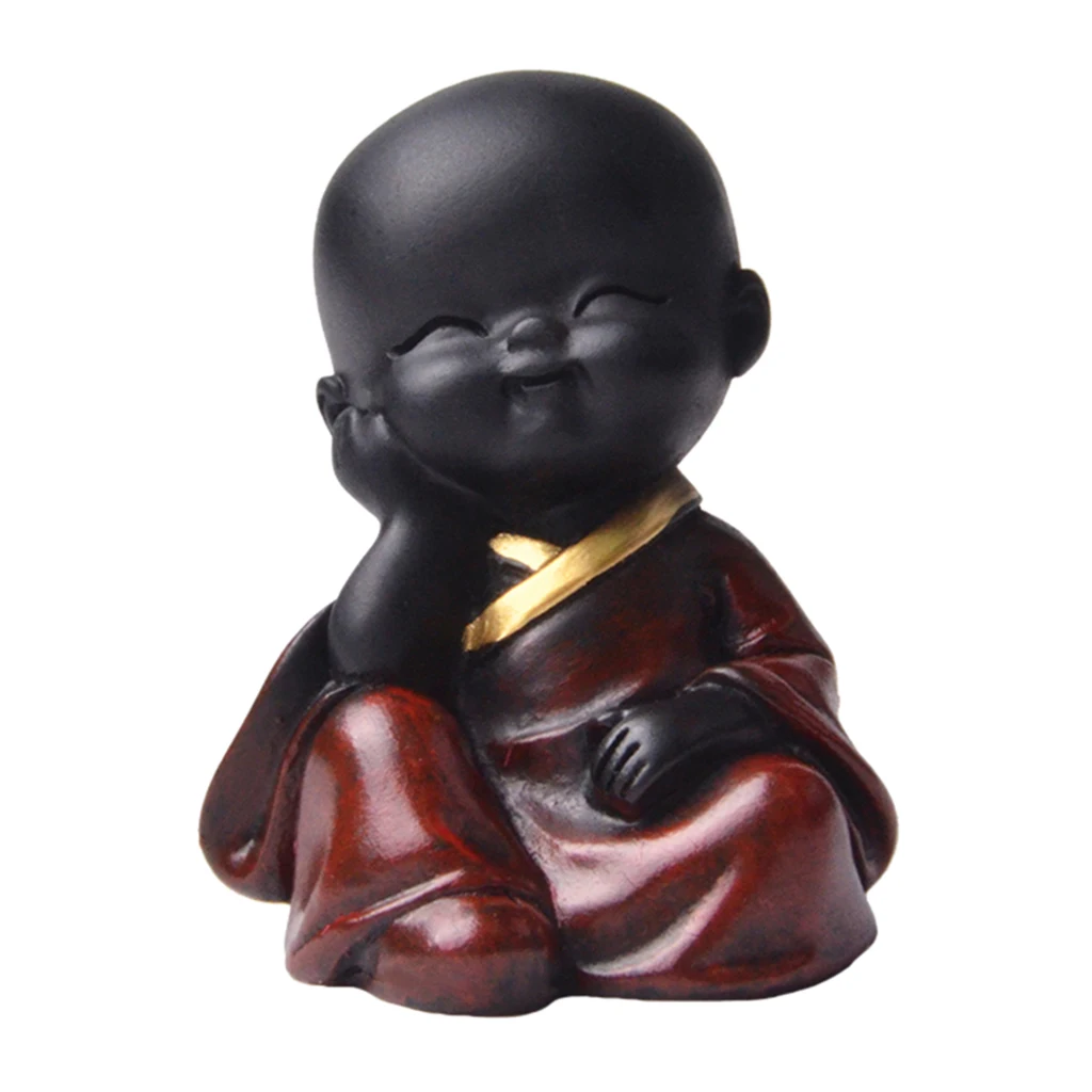 Chinese Style Resin Mini Monk Statue Ornaments Small Monk Statue