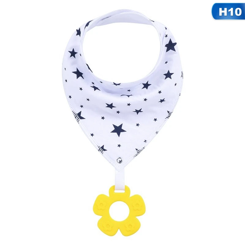 Double-layer Baby Bib With Teether Pacifier Chain Drool Cotton Waterproof Drooling For Baby Feeding - Color: 10