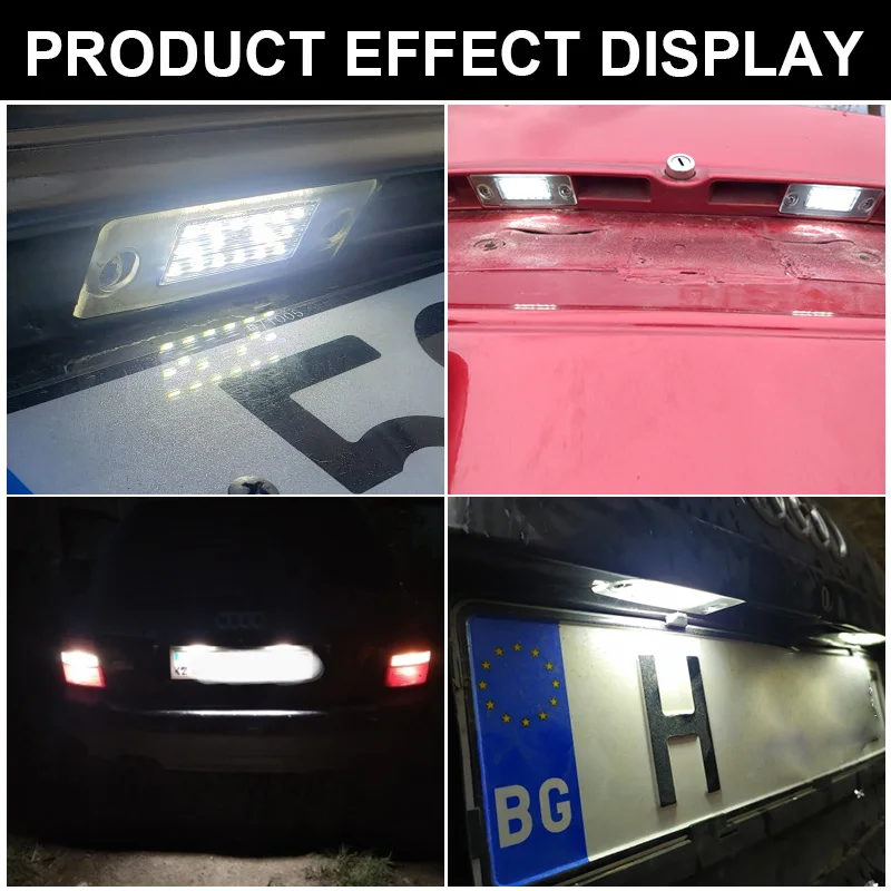 1Pair LED License Plate Lights For Audi A3 A4 B5 96-01 S5 B5 S3