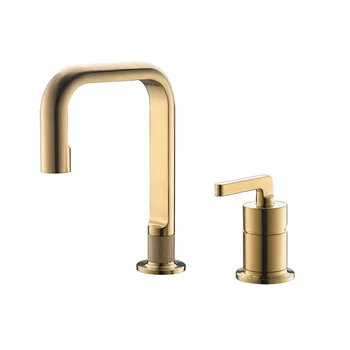 

Kaiping Nordic Copper Brushed Gold and Cold Diplopore Split Type Basin Faucet