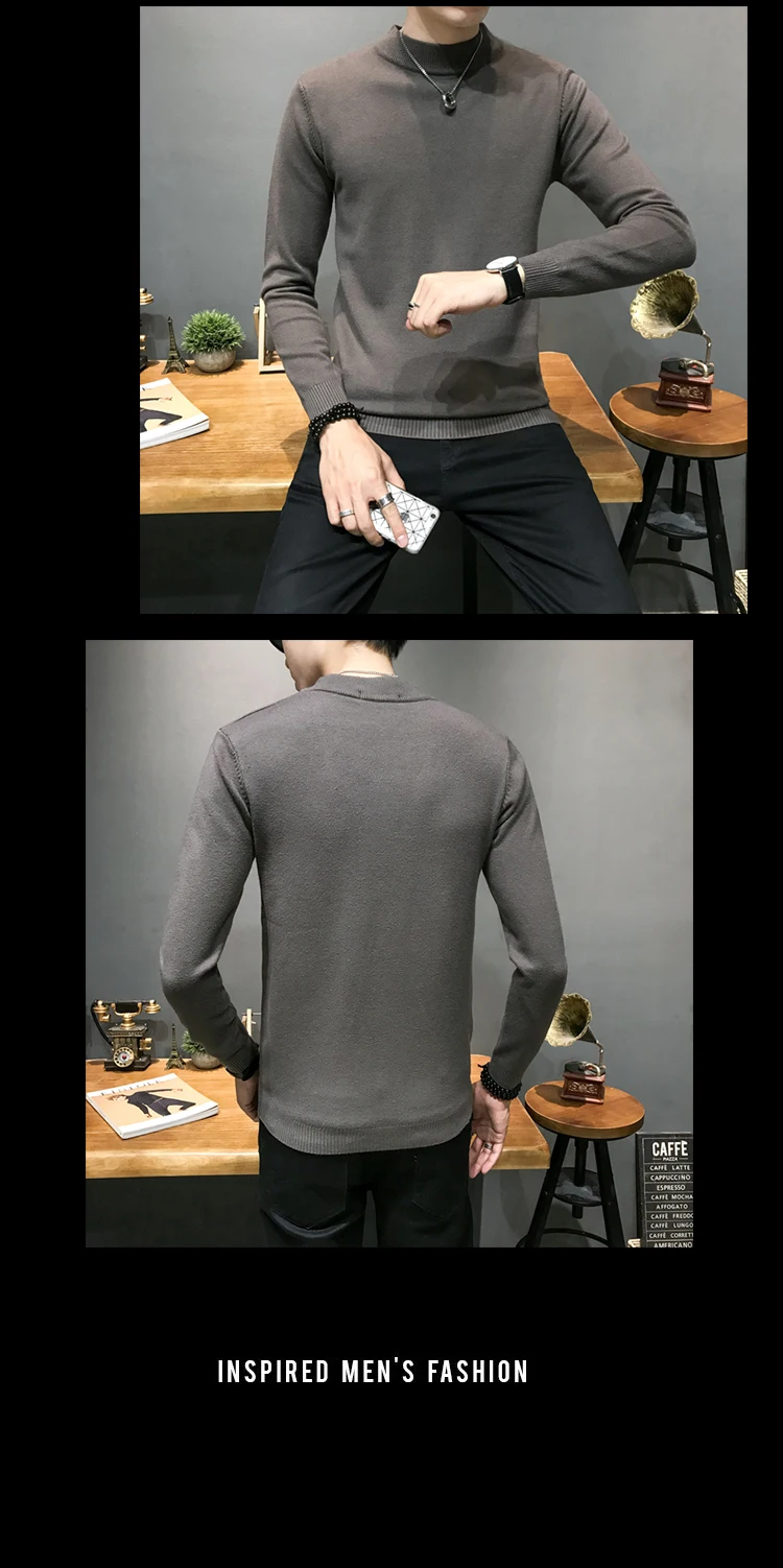 Liketkit, мужской свитер,, мужской, японский, водолазка, однотонный, Повседневный, свитер, мужской, облегающий, вязанный, пуловер, зимний джемпер, топы