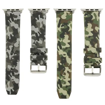 

Silicone Strap for Apple Watch Band 40/44/38/42mm Camouflage Style Sport Bracelet Series 5 4 3 2 1 Clock Wrist Belt