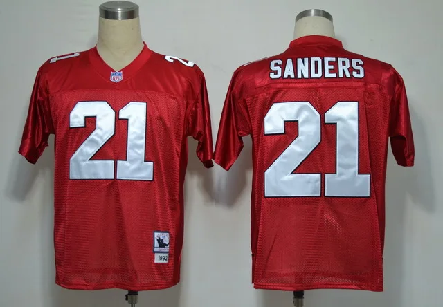 Черный Stitiched, Atlanta, Deion Sanders, brett favre, Vick, Throwback для мужчин Джерси - Цвет: Черный