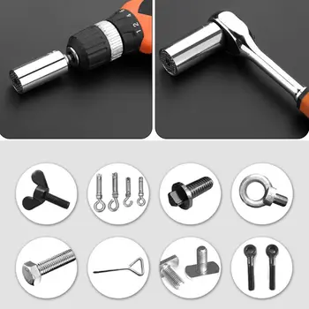 

3Pcs Universal Socket Wrench Spanner Power Drill Adapter Repair Tool Kit 7-19mm 72XD