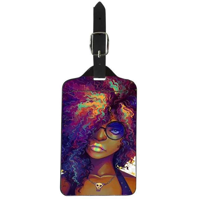 YQ1900Z24 Jackherelook Black Art Afro Luggage Protective Cover 18-30 Inch Trolley Label Suitcase Tag Set Thick Elastic Travel Accessories - Цвет: YQ1900Z24