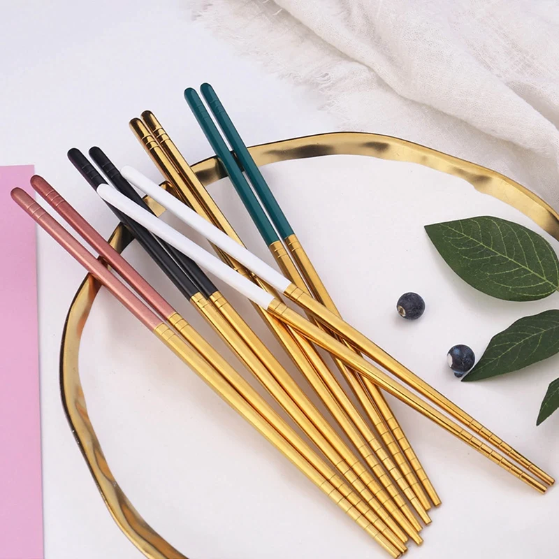 

Korean Style Metal Chopsticks Portable Reusable Easy To Clean Easy Disinfect Kimchi Chopstick Family Simple Healthy Chopsticks