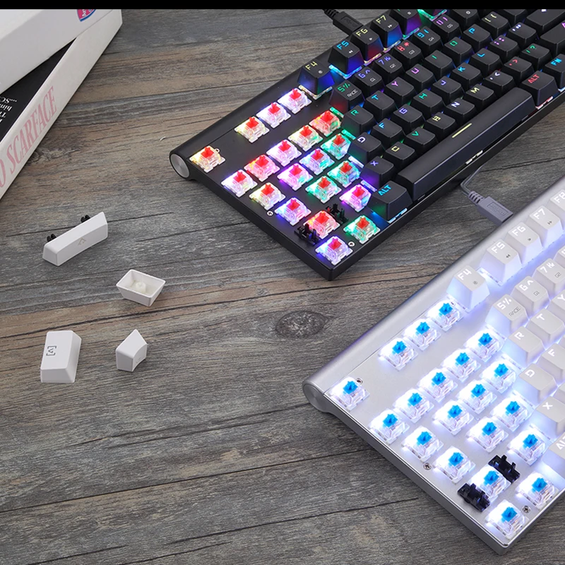 Original Motospeed CK101 RGB Mechanical Keyboard 87 USB Wired Anti-Ghosting Mix LED Backlit Gaming Keyboard For Computer Gamer