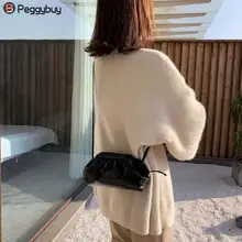 Женская вечерняя сумочка из искусственной кожи, простой однотонный плиссированный клатч, кошелек для денег, мягкая плиссированная сумка через плечо для женщин