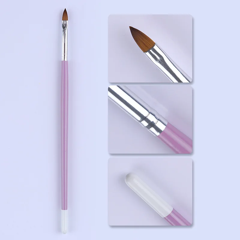 7 PCS Combination Nail Art Brush Set French Liner Dotting Acrylic Builder Flat Crystal Painting Drawing Carving Pen For Gel 4