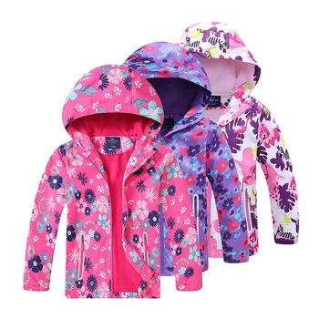 

Girls Jacket Waterproof Children's Flower Fleece Clothes 2020 Winter Girls Coat Outerwear Kids Polar Fleece Windproof 3-12T