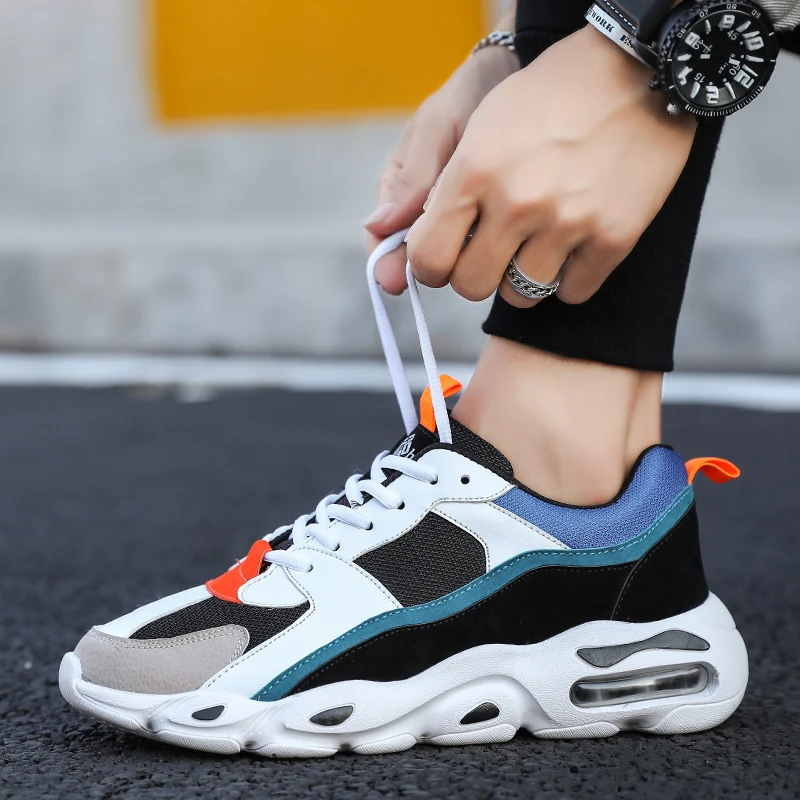 

Spring Autumn Men Trainers Sneaker Air Cushion Shoes Men Breathable Mesh Boy Shoes Fashion Lace Up Tenis Masculino Adulto