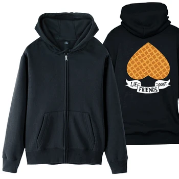 

Stranger Things FRIENDS DON'T LIE Upside Down Heart Ribbon Waffle Love Man Boy Coat Full Zip Hoodie Fleece Hooded Jacket ZIIART